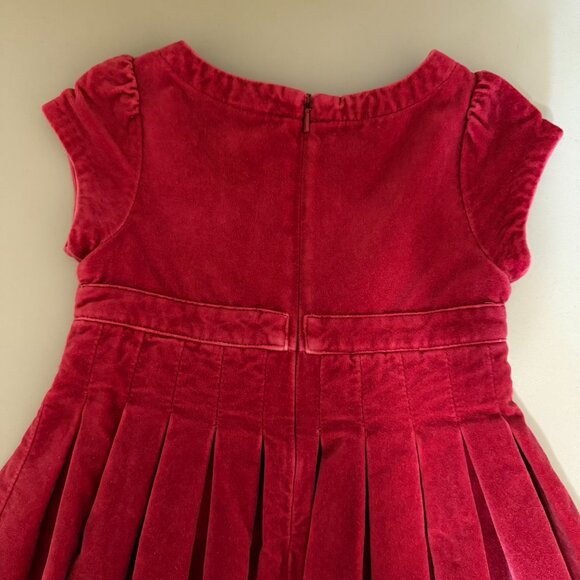 Gymboree EUC "Holiday Pictures 2007"Girls Red Velvet Size 4 Pleated Bow Dress - Picture 9 of 11